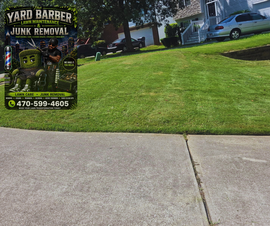Freshly serviced lawn by The Yard Barber